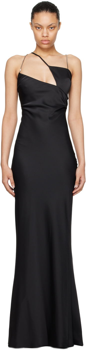 Mekko The Attico Attico Chain Maxi Dress Musta | 241WCW103 E020, 0