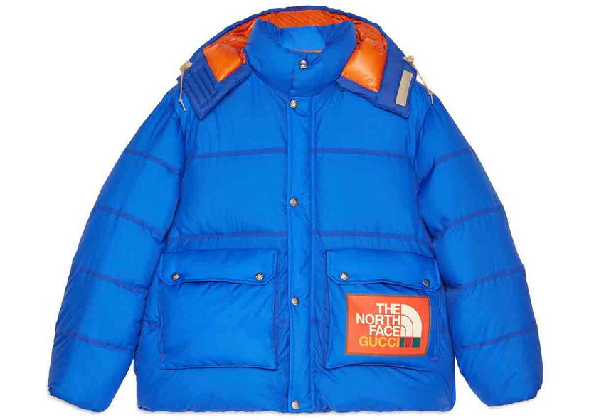 Puffer takki Gucci The North Face x Padded Jacket Blue Sininen | 663735 XAACY 4316