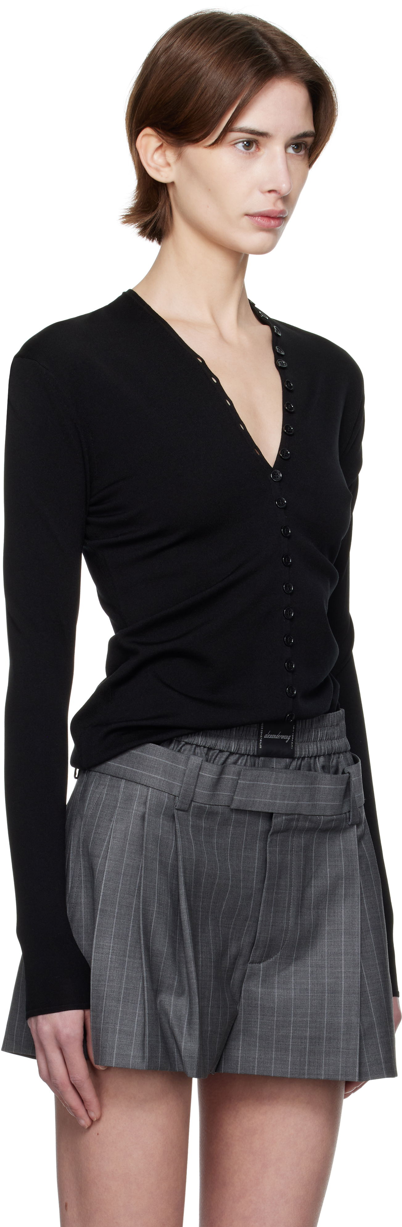 Villapaita Alexander Wang Alexander Wang Long-Sleeve Button Cardigan Musta | 1KC1253017, 1