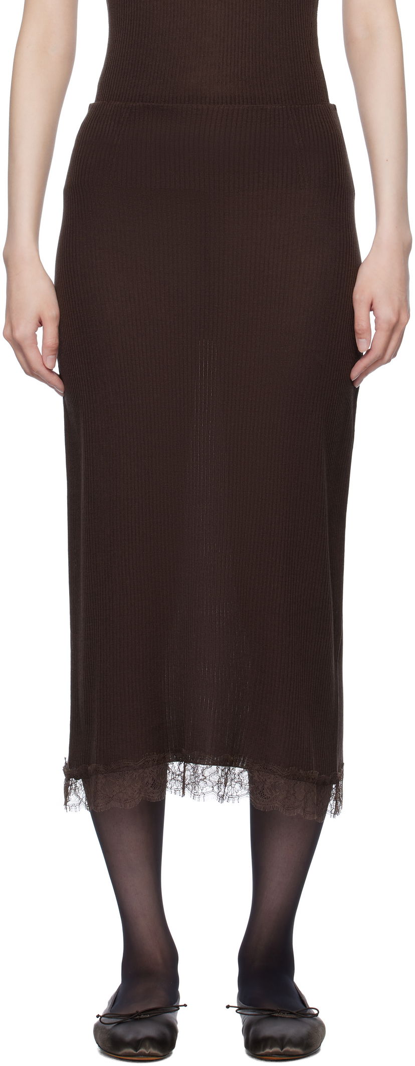 Hame The Row The Row Indira Midi Skirt Ruskea | 8438-Y136