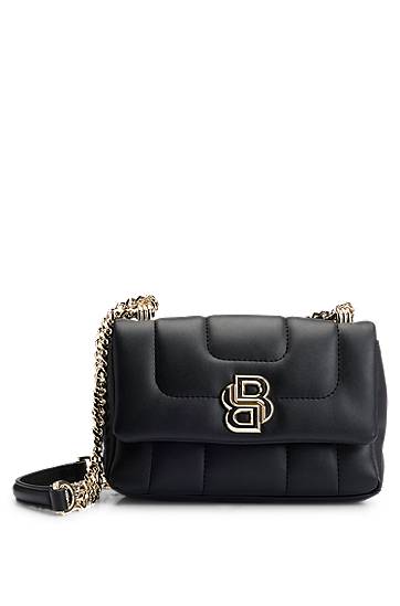 Käsilaukku BOSS Balmain Quilted Shoulder Bag with Double B Monogram Musta | 50528858
