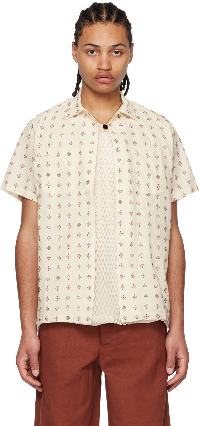 Paita Bode Bode Chrystie Print Shirt Valkoinen | MRS23SH012