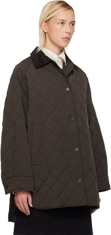Takki Max Mara Pepato Quilted Jacket with Corduroy Collar Tummansininen | 2525496102600, 4