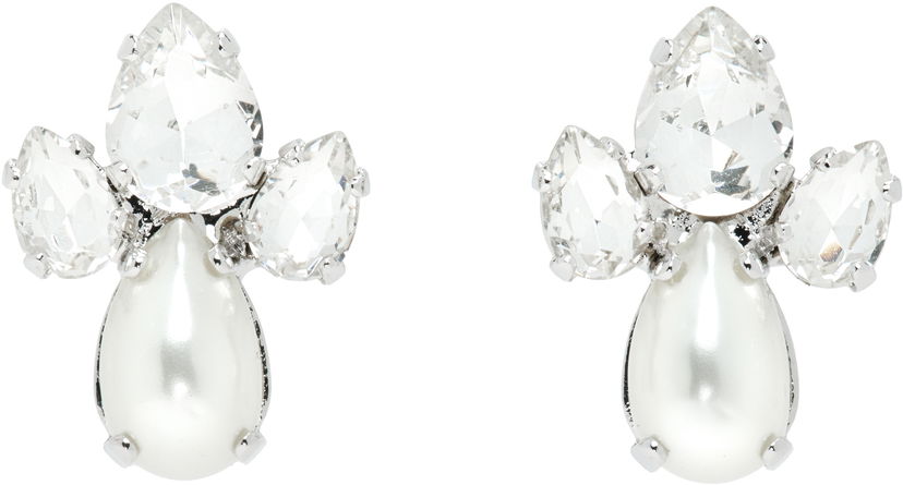 Korvakorut Simone Rocha Simone Rocha Victorian Faux-Pearl & Crystal Floret Stud Earrings Valkoinen | ERG536 0906