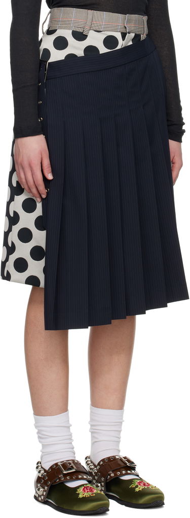 Hame Charles Jeffrey Loverboy Charles Jeffrey LOVERBOY Waisted Pleated Asymmetrical Skort Tummansininen | 54040402, 1