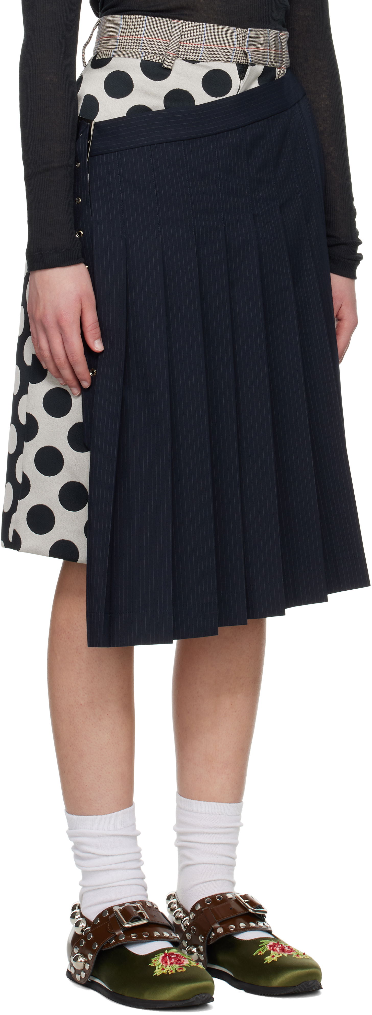 Hame Charles Jeffrey Loverboy Charles Jeffrey LOVERBOY Waisted Pleated Asymmetrical Skort Tummansininen | 54040402, 1