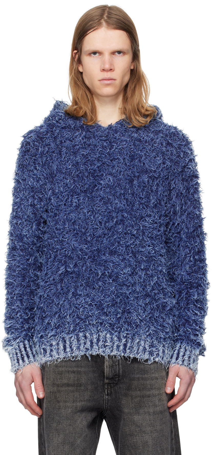 Villapaita Diesel K-Dave Fuzzy Hoodie Sininen | A16568-0KNAE-8ATS
