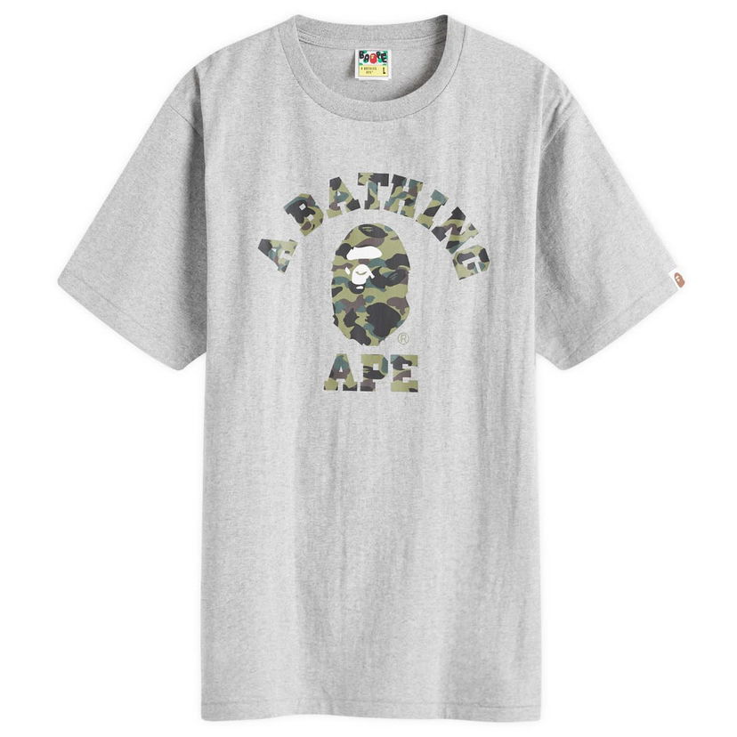 T-paita BAPE A Bathing Ape 1st Camo College T-Shirt Harmaa | 001TEK301008M-GRY