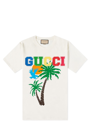 T-paita Gucci Palms Tee White Valkoinen | 548334-XJEOW-9095