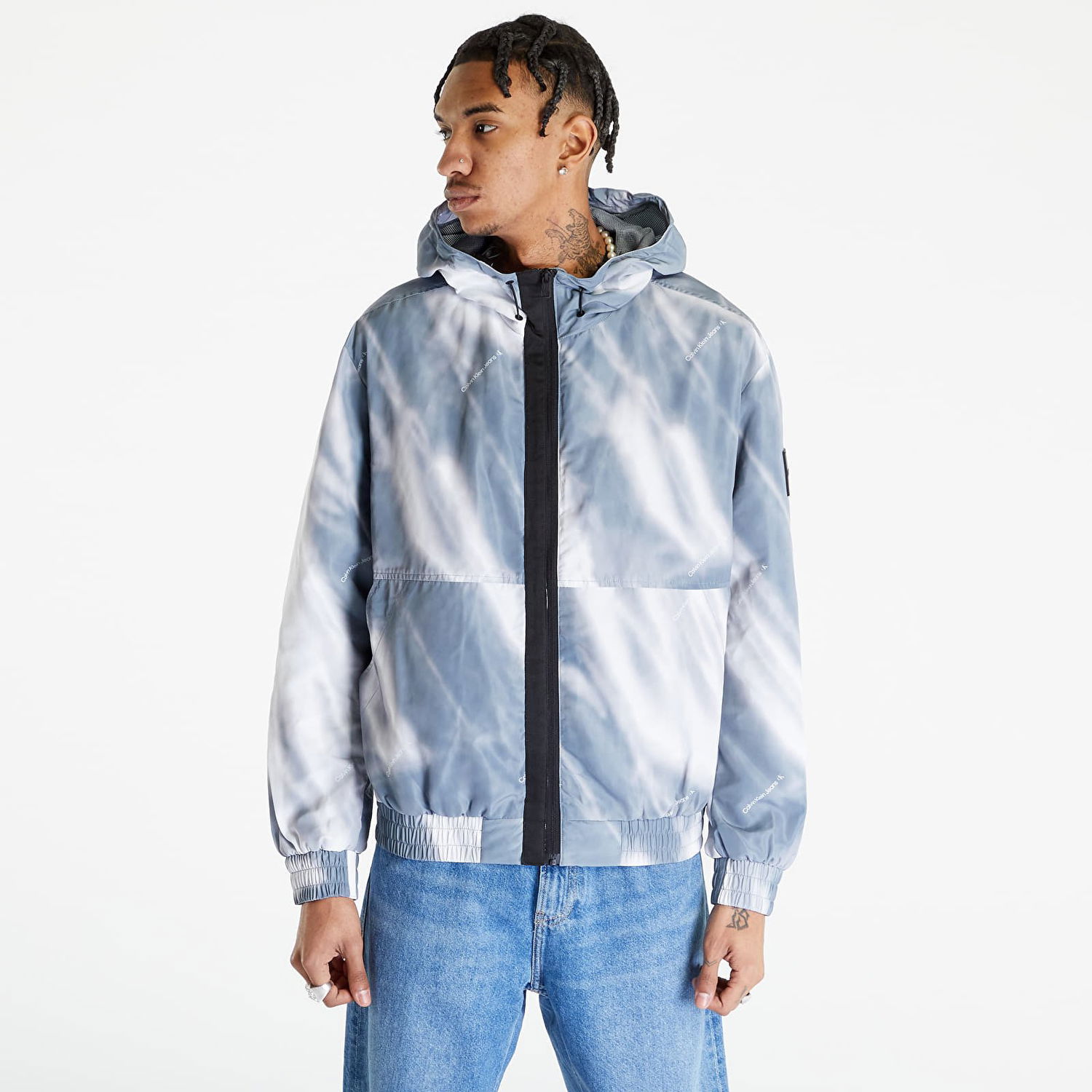 Tuulitakki CALVIN KLEIN Motion Blur AOP Windbreaker Harmaa | J30J322932 0IM, 0