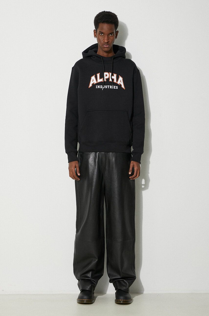 Huppari Alpha Industries Hoodie With Print Musta | 146331, 1