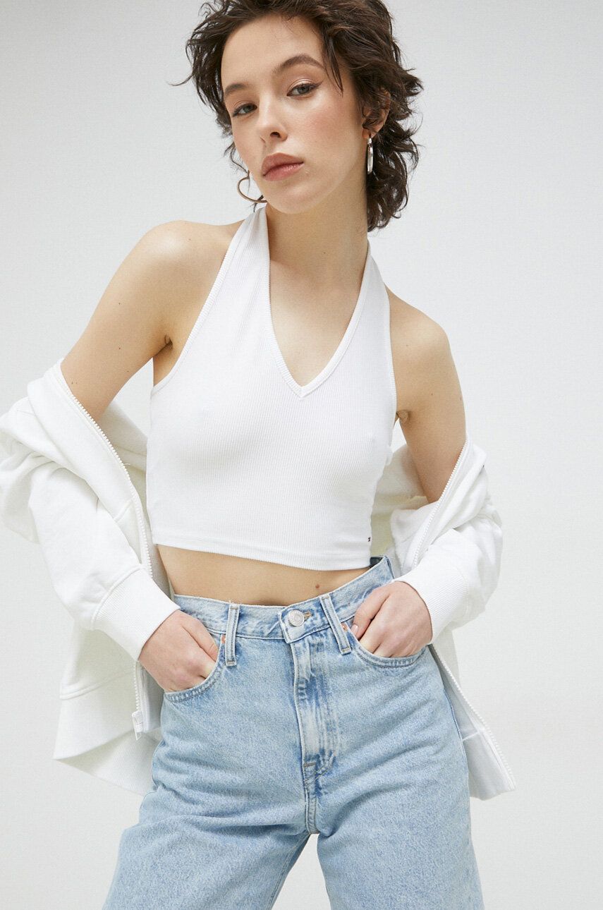 Tankkitoppi Tommy Hilfiger Top Valkoinen | DW0DW15303.PPYX, 0