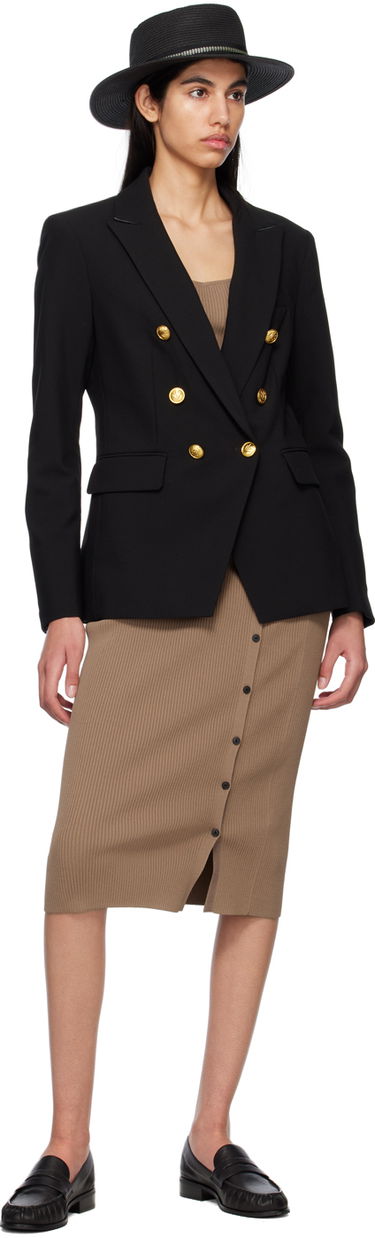 Hame rag & bone Asher Midi Buttoned Ribbed Skirt Ruskea | WAS23S026YL26, 3