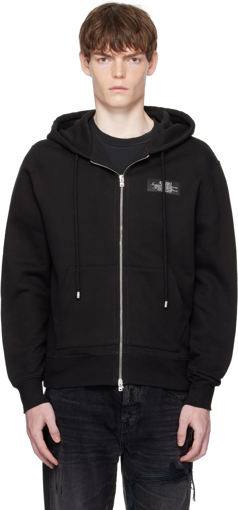 Huppari AMIRI AMIRI 'Amiri Spirit' Zip Hoodie Musta | AMJYHD1118