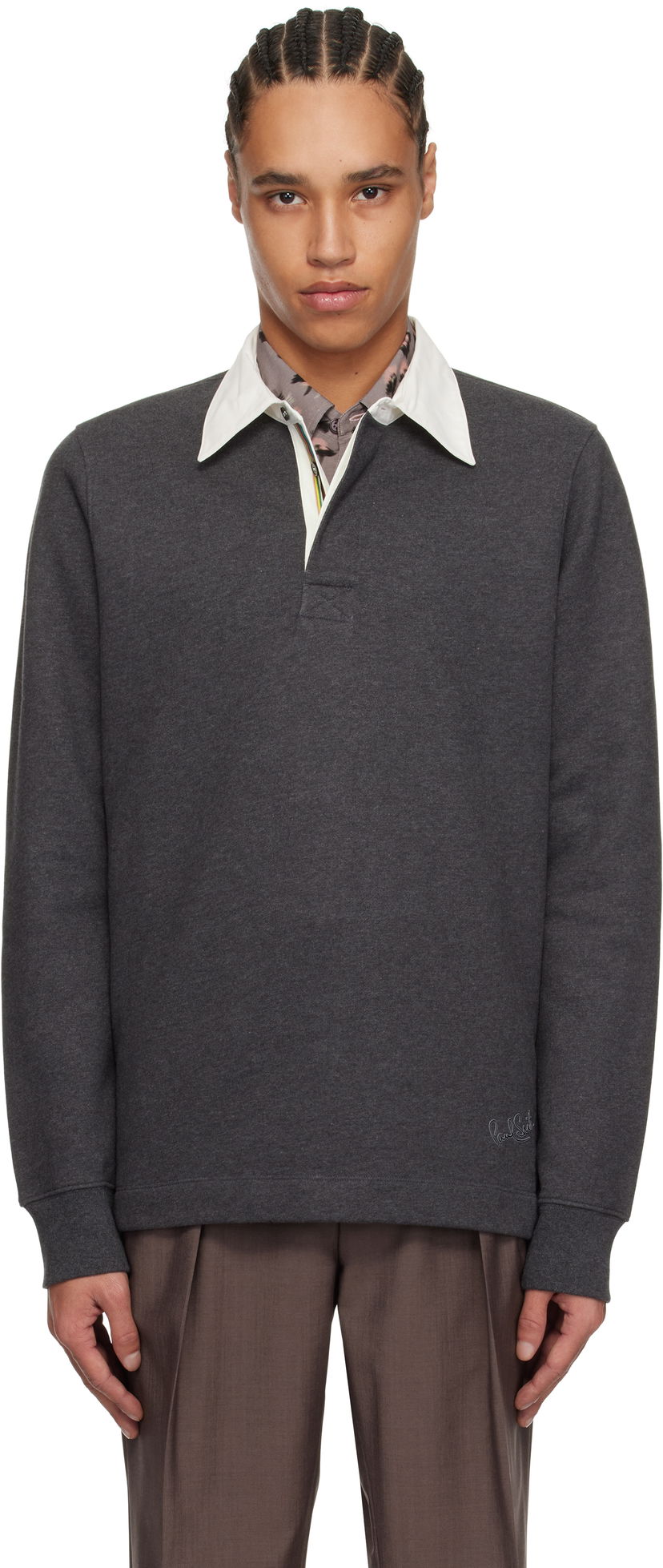 Huppari Paul Smith Paul Smith Contrast Collar Polo Harmaa | M1R-390Z-PP4890-76