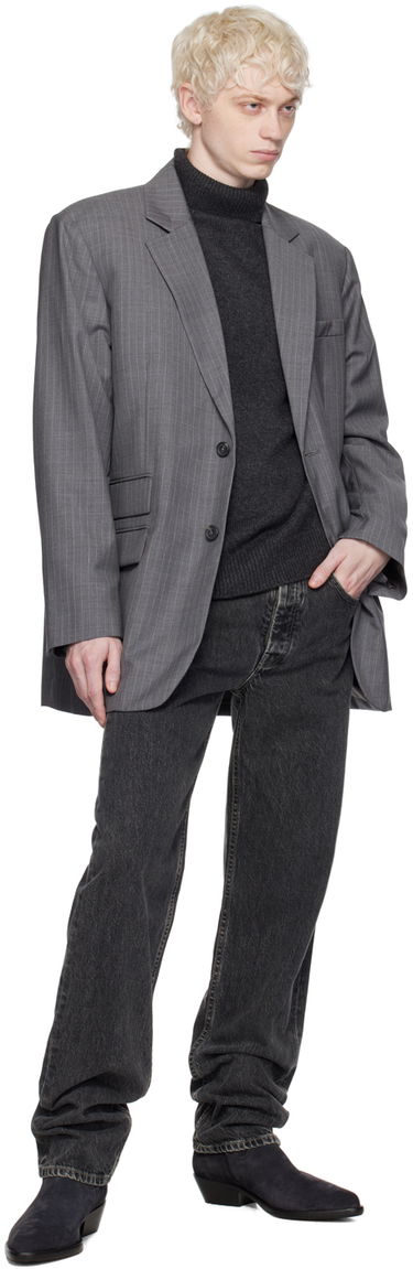 Takki Helmut Lang Oversized Pinstripe Blazer Harmaa | N09HM104, 3