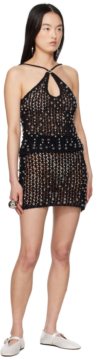 Hame Coperni Coperni Beaded Knit Miniskirt Musta | COPML141Y3013, 3
