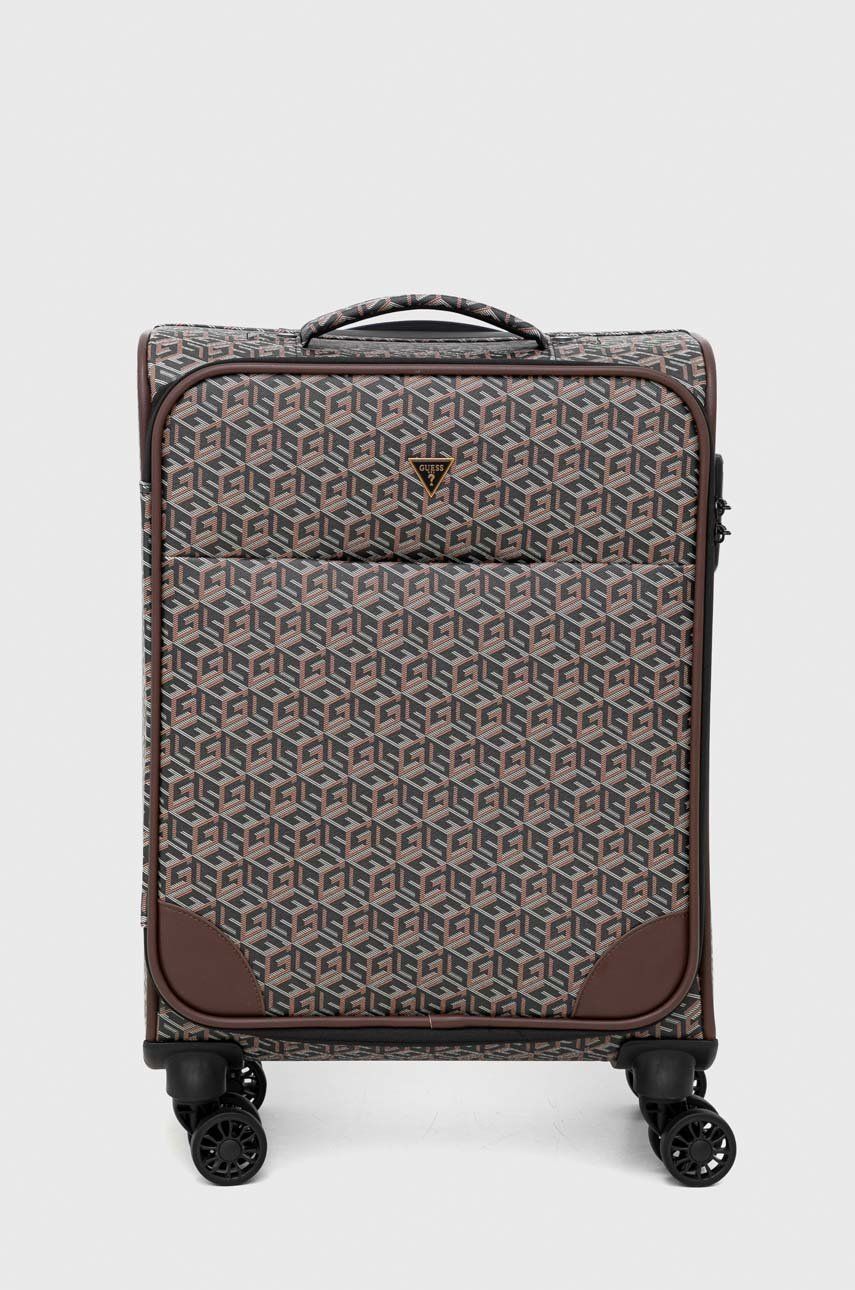 Matkalaukku GUESS Carry-On Suitcase with Allover Logo Print Ruskea | TMEDER.P3142, 0