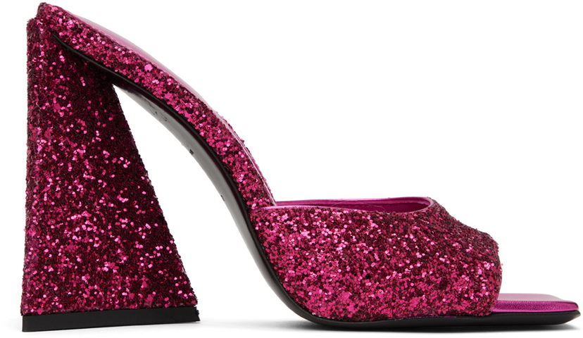 Kengänhoito The Attico Attico Devon Glitter Mules Vaaleanpunainen | 227WS000 G001