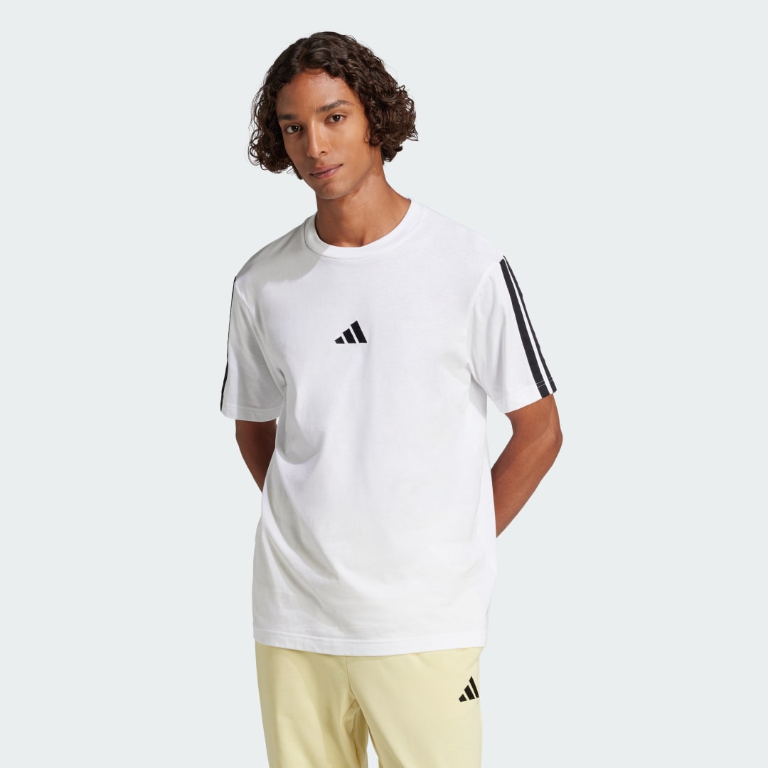 T-paita adidas Performance 3-Stripes Single Jersey Tee Valkoinen | JW1952, 0