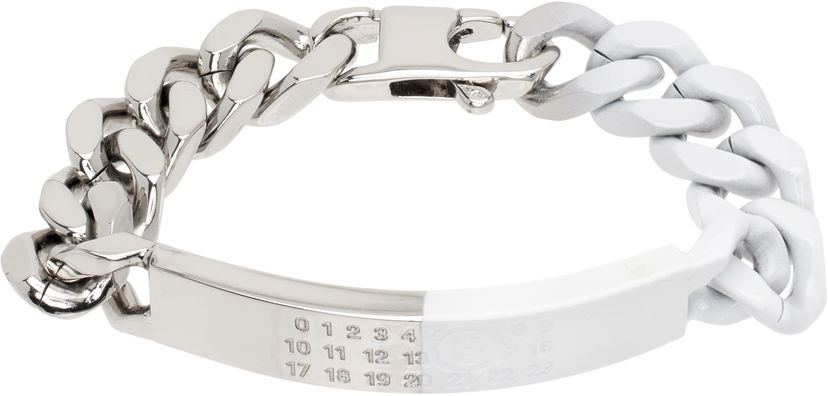 Rannerengas Maison Margiela MM6 Maison Margiela Chain Bracelet Valkoinen | SM6UY0049 P8339