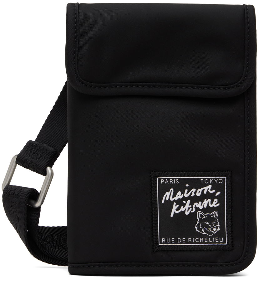 Lompakko MAISON KITSUNÉ Maison Kitsuné 'The Traveller' Neck Pouch Musta | MM05362WQ1001P199