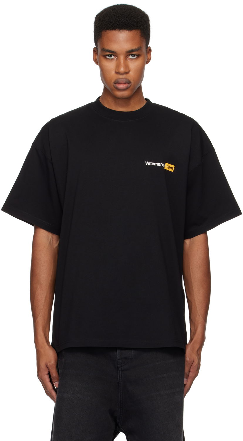 T-paita VETEMENTS Black '.Com' T-Shirt Musta | UA66TR750B