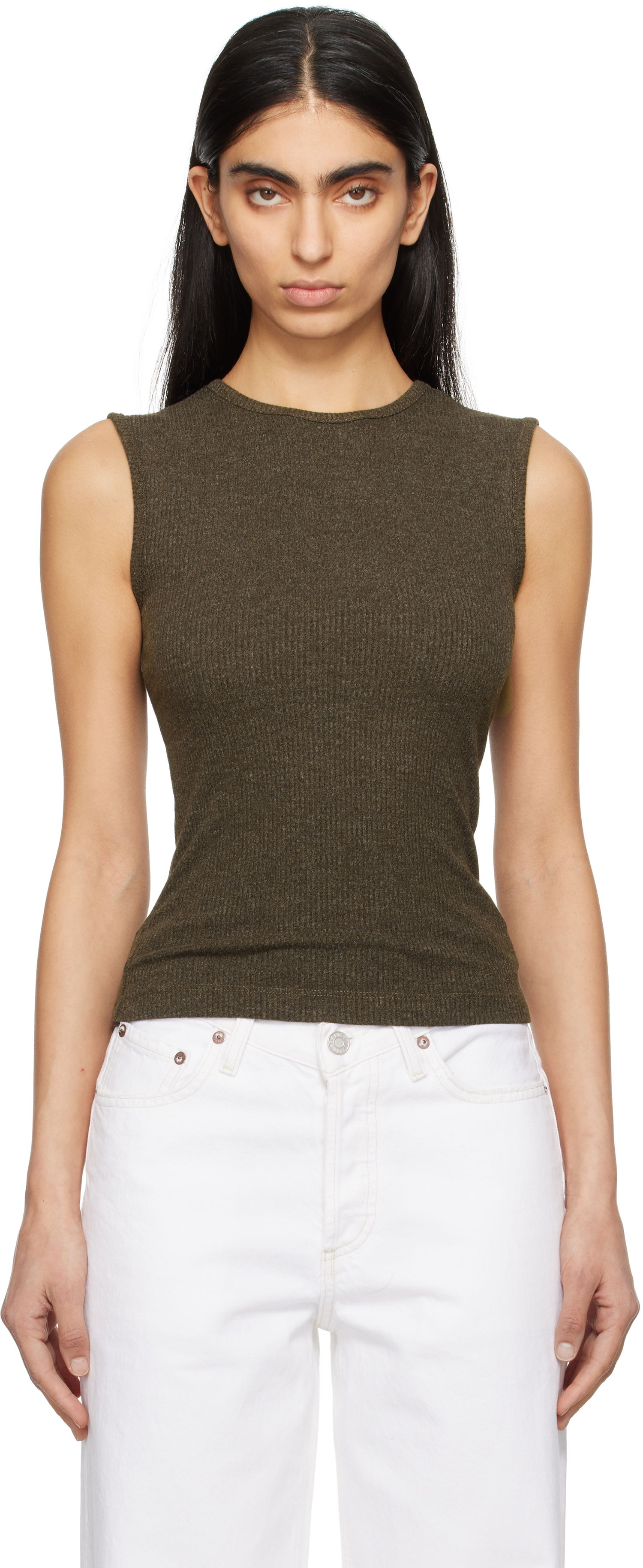Tankkitoppi AGOLDE AGOLDE Binx Ribbed Tank Top Vihreä | A7292-1352, 0