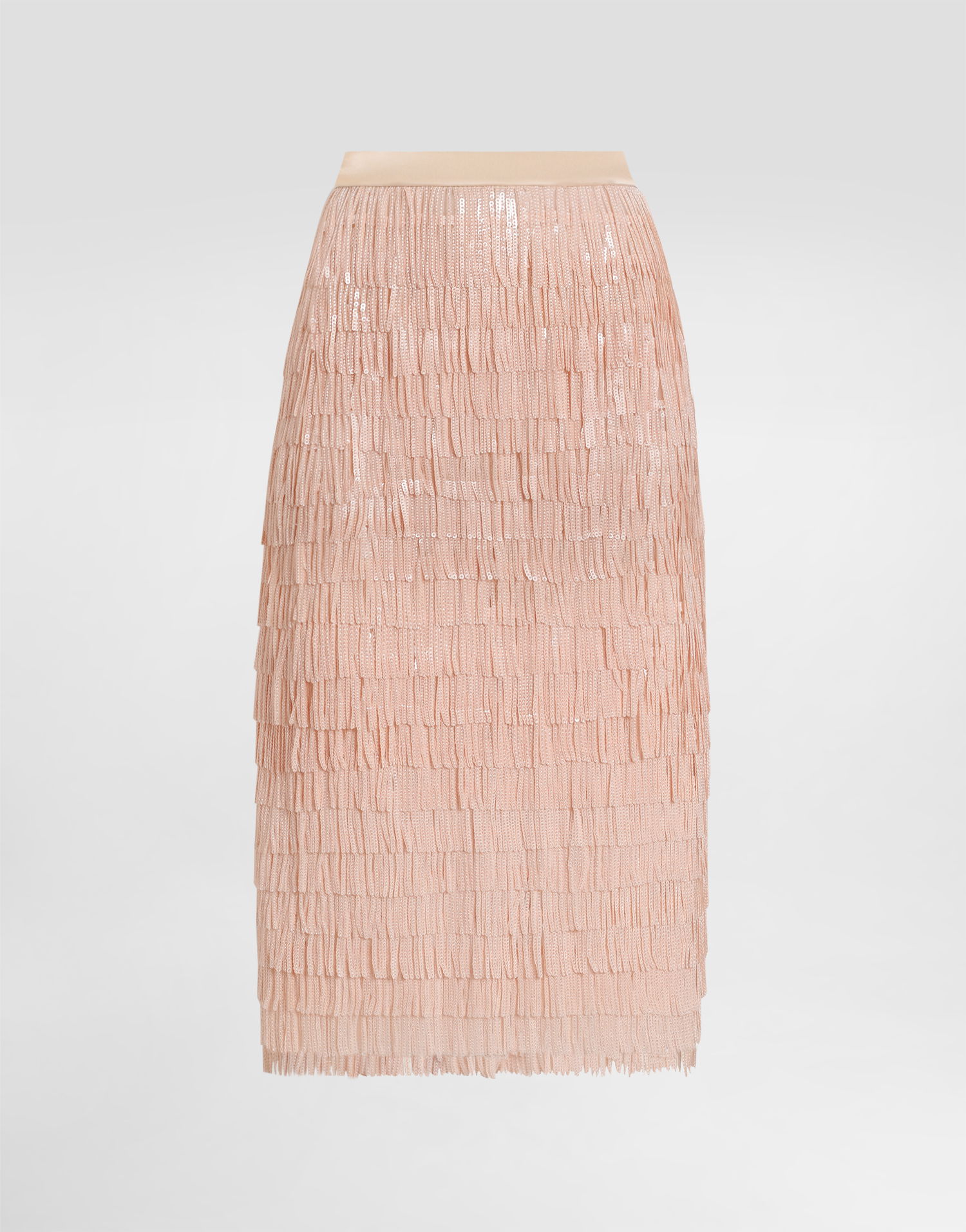 Hame Dolce & Gabbana Dolce & Gabbana Fringed Sequined Midi Skirt Vaaleanpunainen | F4BCFTFLSLRF1218, 0