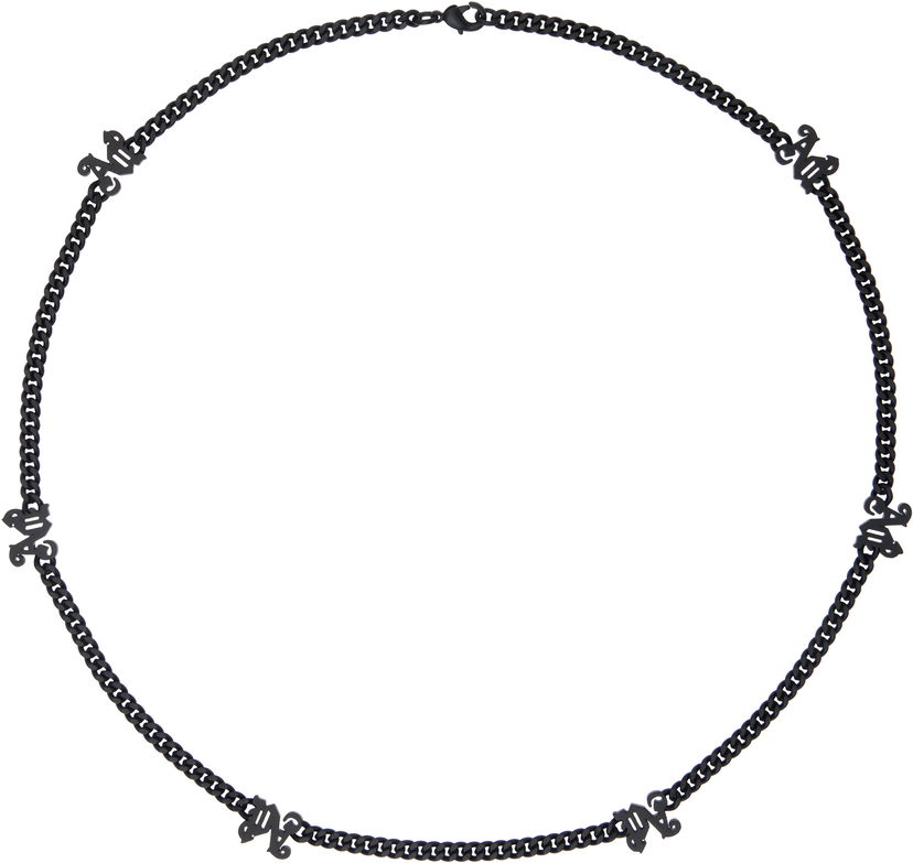 Kaulakoru Palm Angels Chain Necklace With Monogram Musta | PMOB121F24MAT0011010