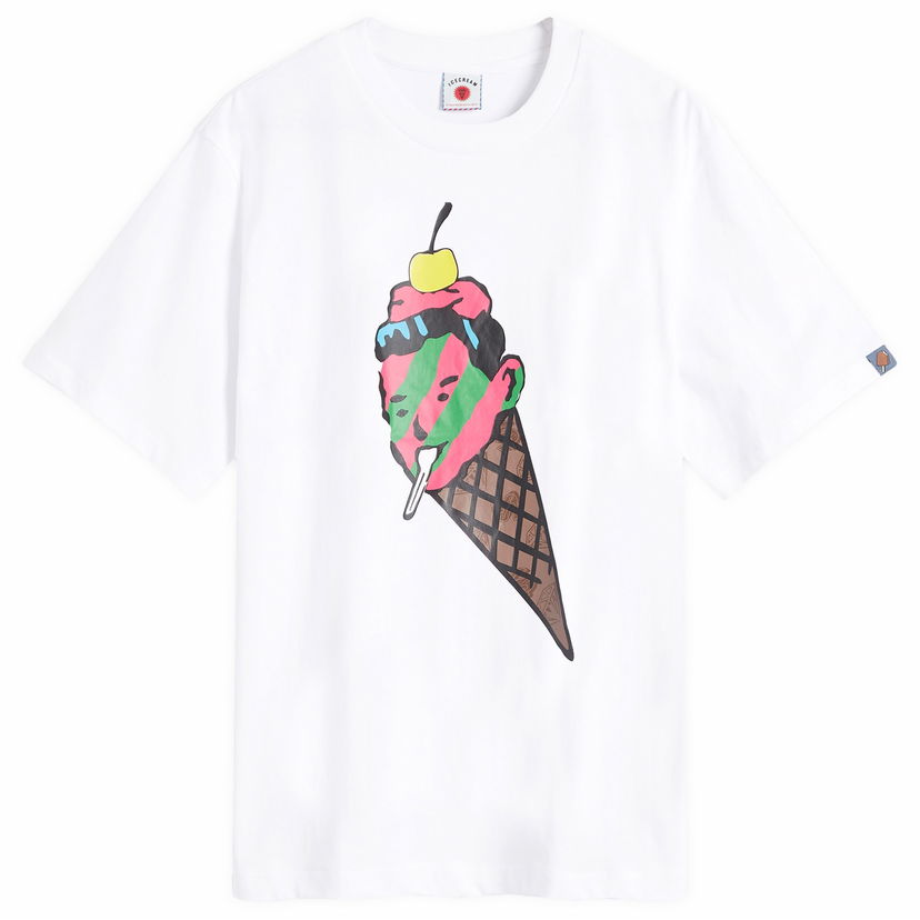 T-paita BBC IceCream ICECREAM Cone Man T-Shirt, Size Large Valkoinen | IC24483-WHT