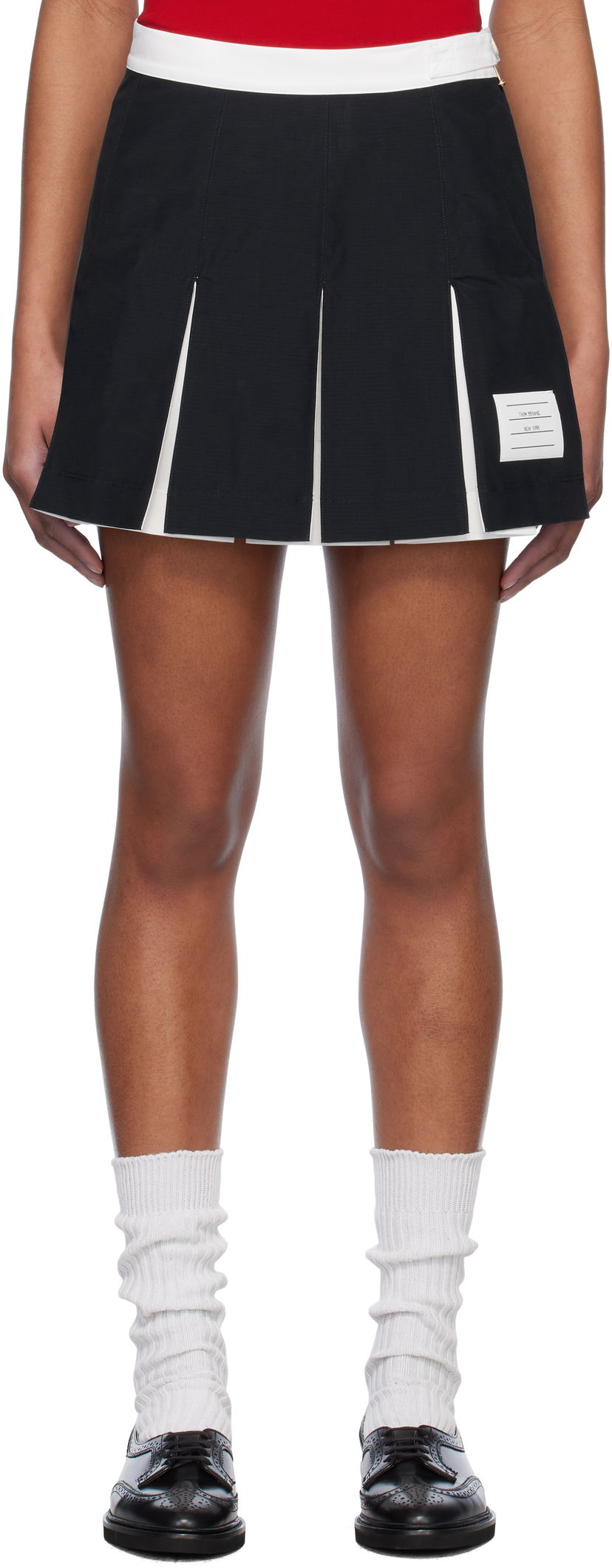 Hame Thom Browne Thom Browne Ripstop Box Pleat Miniskirt Musta | FJK133A-07651