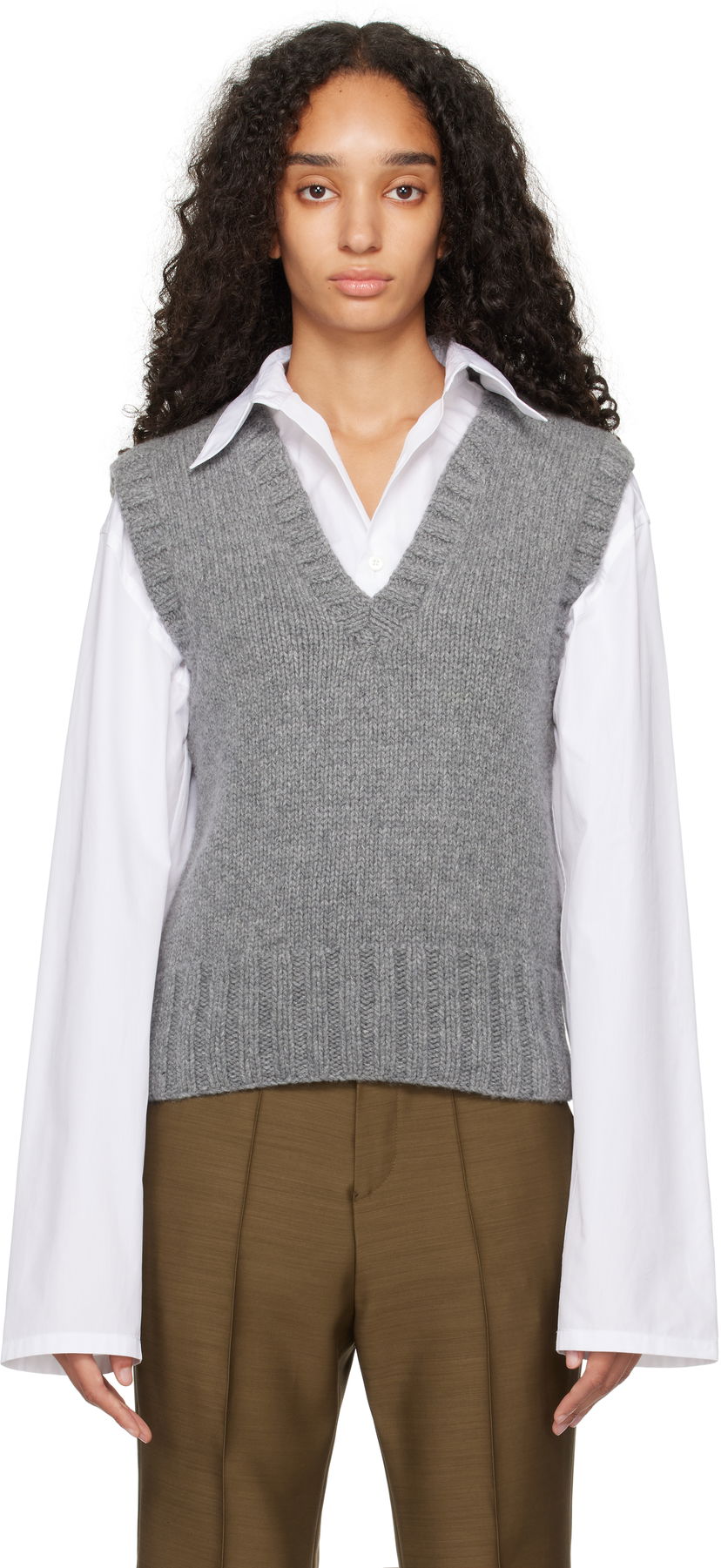 Villapaita YMC Heidi Knit Vest Harmaa | Q8XAO