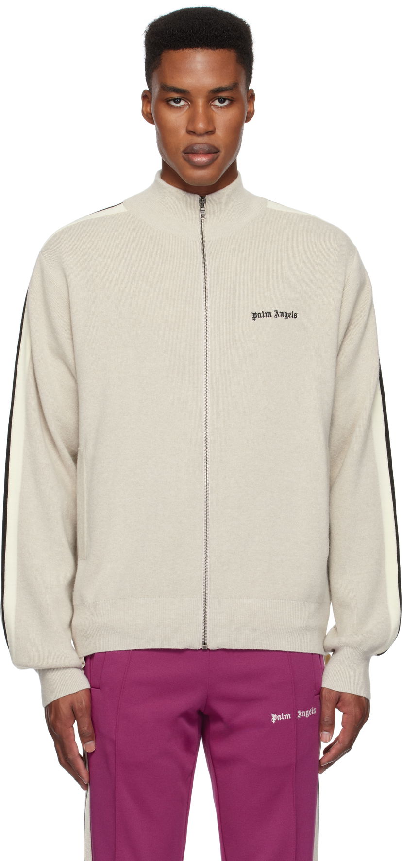 Verryttelypuku Palm Angels Track Jacket Beige | PMHA028F24KNI0016110