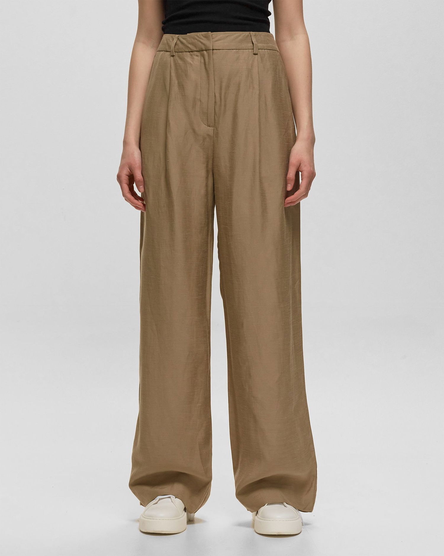 Housut Samsoe Samsoe Samsøe & Samsøe JALIA Casual Wide-Leg Trousers, S Ruskea | F23200131, 1