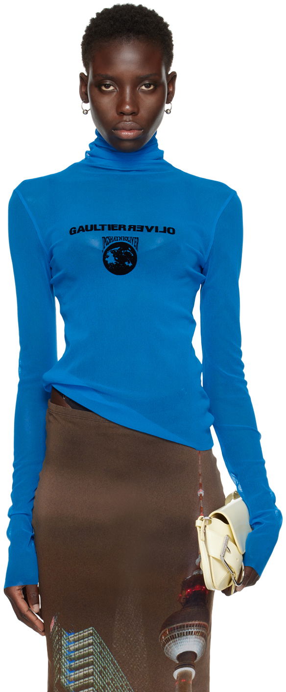 Villapaita Jean Paul Gaultier Jean Paul Gaultier Shayne Oliver Edition Turtleneck Top Sininen | 24/27-U-TO187IT001-7300