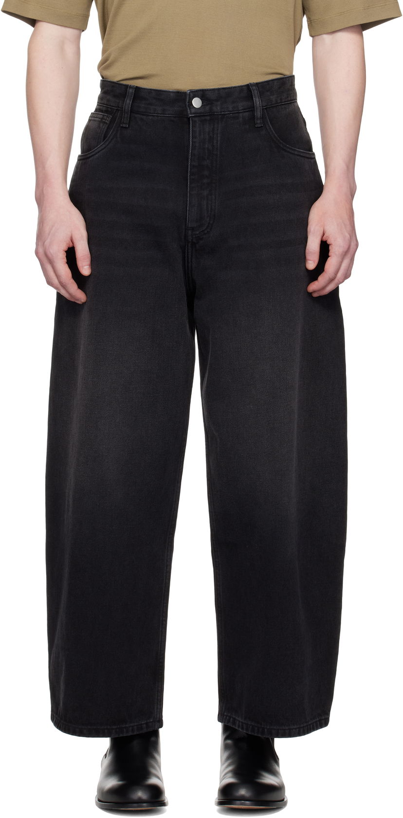 Jeans Studio Nicholson Studio Nicholson Paolo Wide Leg Jeans Musta | PAOLO SNM - 1023