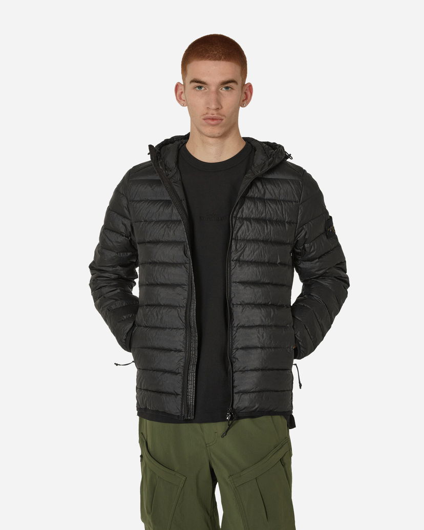 Takki Stone Island Hooded Quilted Jacket Musta | 801540124 V0029