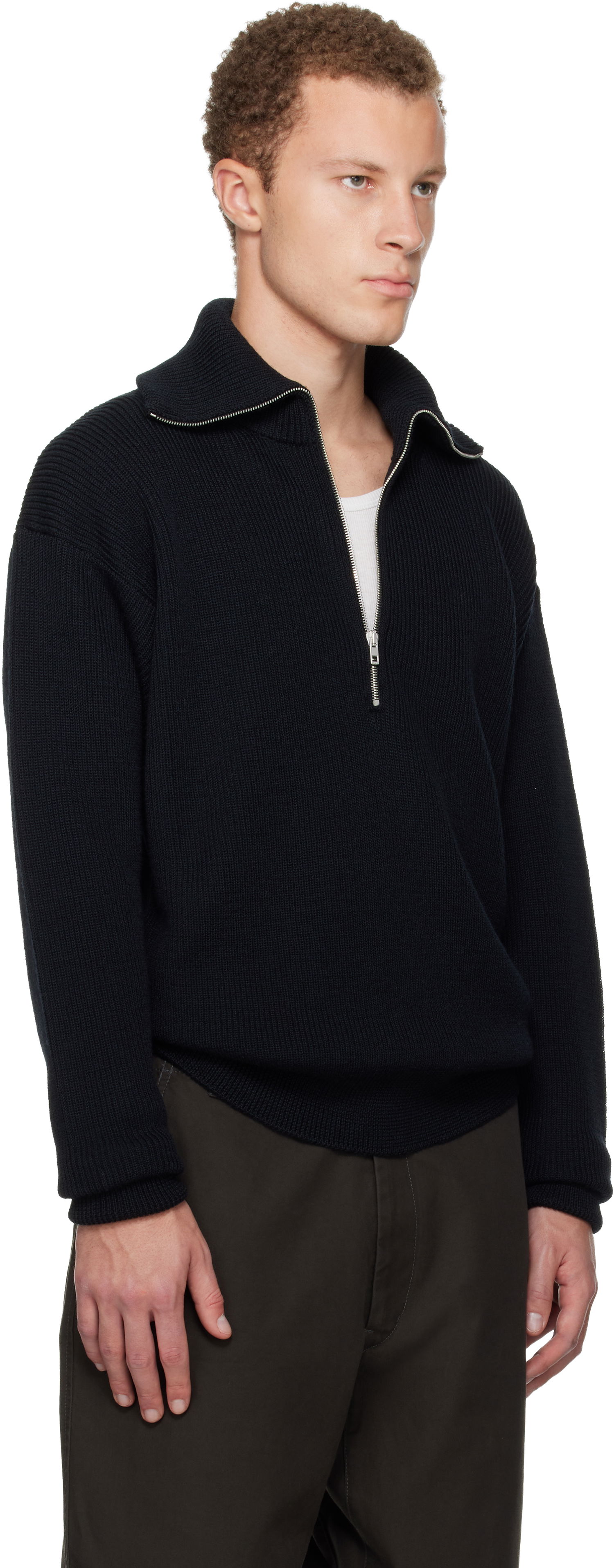 Villapaita LEMAIRE Half Zip Sweater Musta | TO1439 LK1042, 1