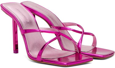 Asusteet Amina Muaddi Amina Muaddi Adriana 95 Heeled Sandals Vaaleanpunainen | ADRIANA SLIPPER METAL MIRROR, 3