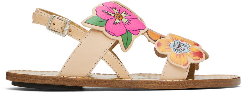 Kengänhoito Marni Marni Kids Flower Sandals Beige | 79567