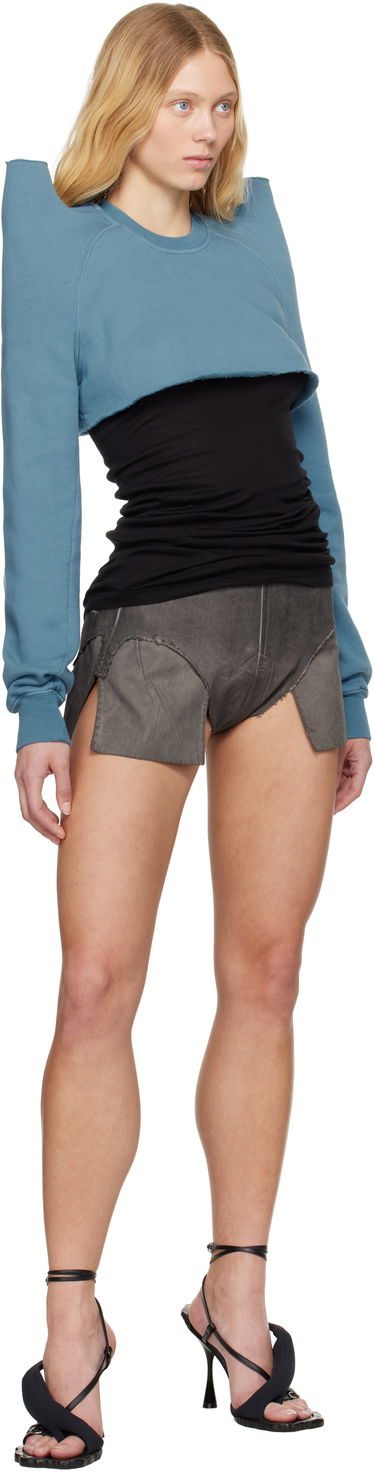 Villapaita Rick Owens Rick Owens DRKSHDW Hollywood Cropped Sweatshirt Sininen | DS01E3213 F, 3