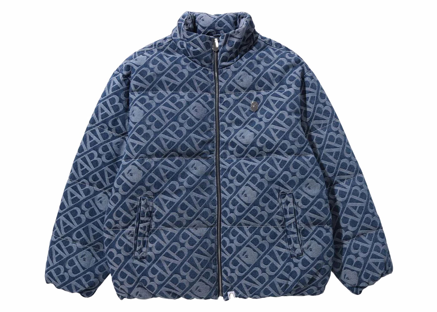 Takki BAPE BAPE Denim Monogram Puffer Down Jacket Blue Sininen | 1J80-144-055, 0