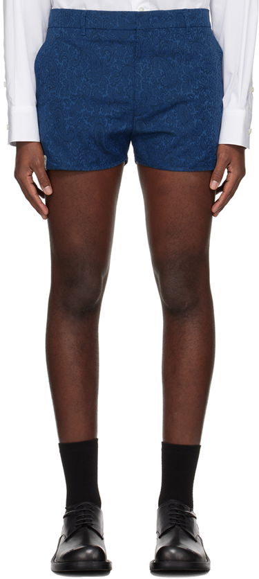 Shortsit ADER ERROR Floral Print Tailored Shorts Sininen | BN01SSBT0201BL, 0