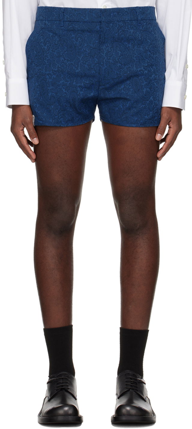Shortsit ADER ERROR Floral Print Tailored Shorts Sininen | BN01SSBT0201BL