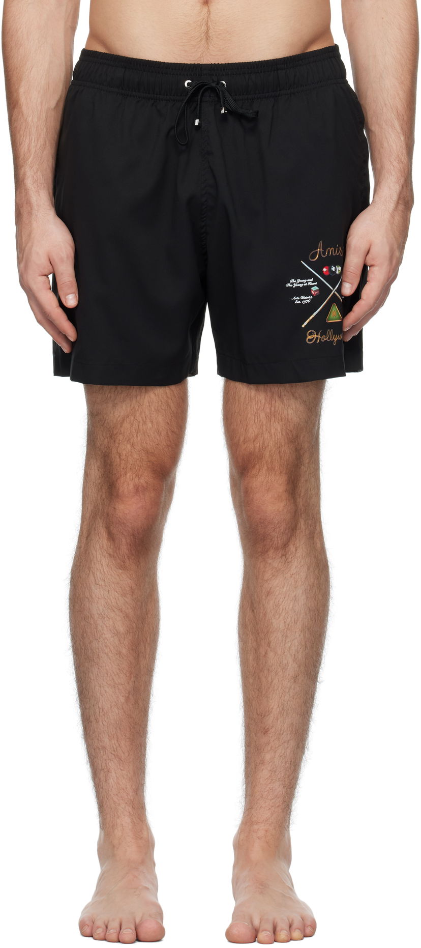 Uimapuvut AMIRI 'Pool Cue' Print Swim Shorts Musta | AMSWTK1026