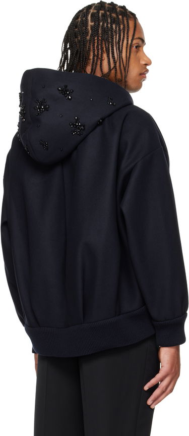Bomber-takki Simone Rocha Simone Rocha Hooded Zip Bomber Jacket Tummansininen | 6145B 1265, 2
