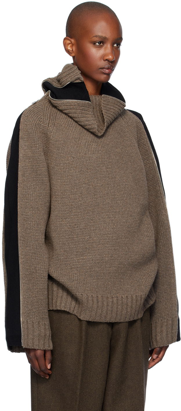 Villapaita Helmut Lang Turtleneck Wool-Blend Sweater Ruskea | O06HW797, 1