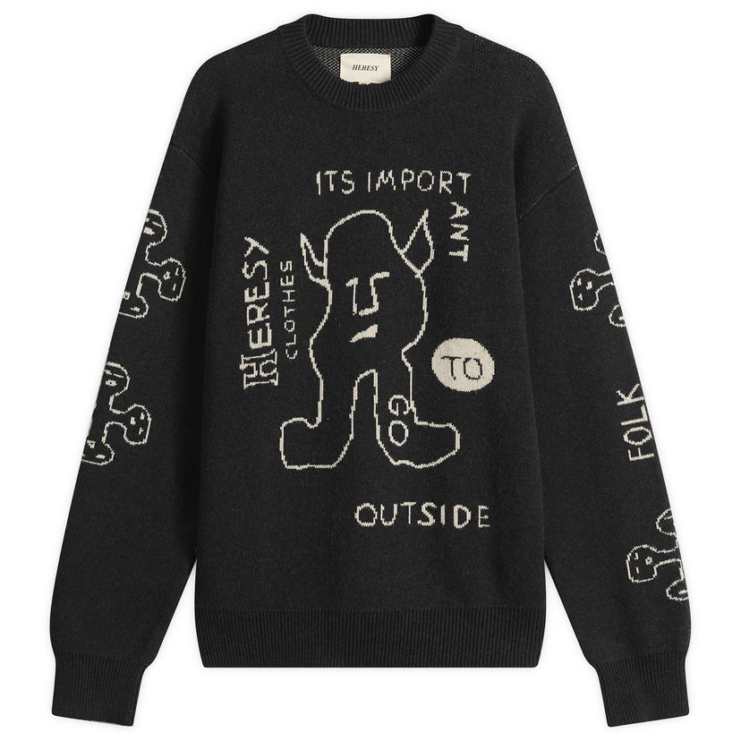 Villapaita Heresy Outdoors Knit Sweater Musta | HAW25-KW02