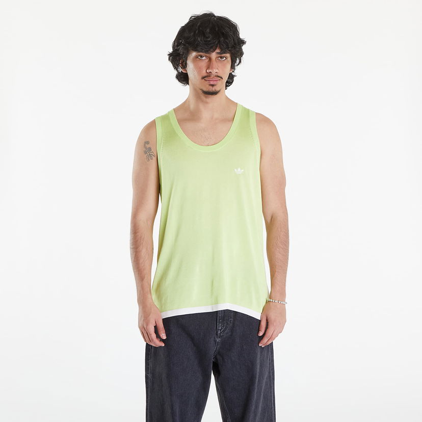 Tankkitoppi adidas Originals Wales Bonner x Knit Vest Semi Frozen Yellow/ Chalk White Keltainen | IZ1890